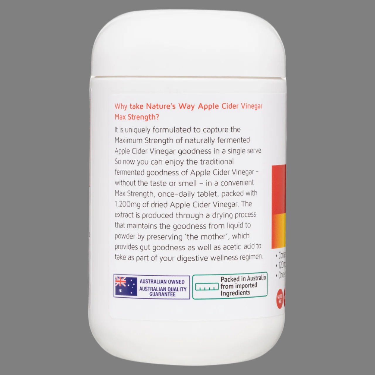 Nature's Way Apple Cider Vinegar Max 1200mg 90 Tablets
