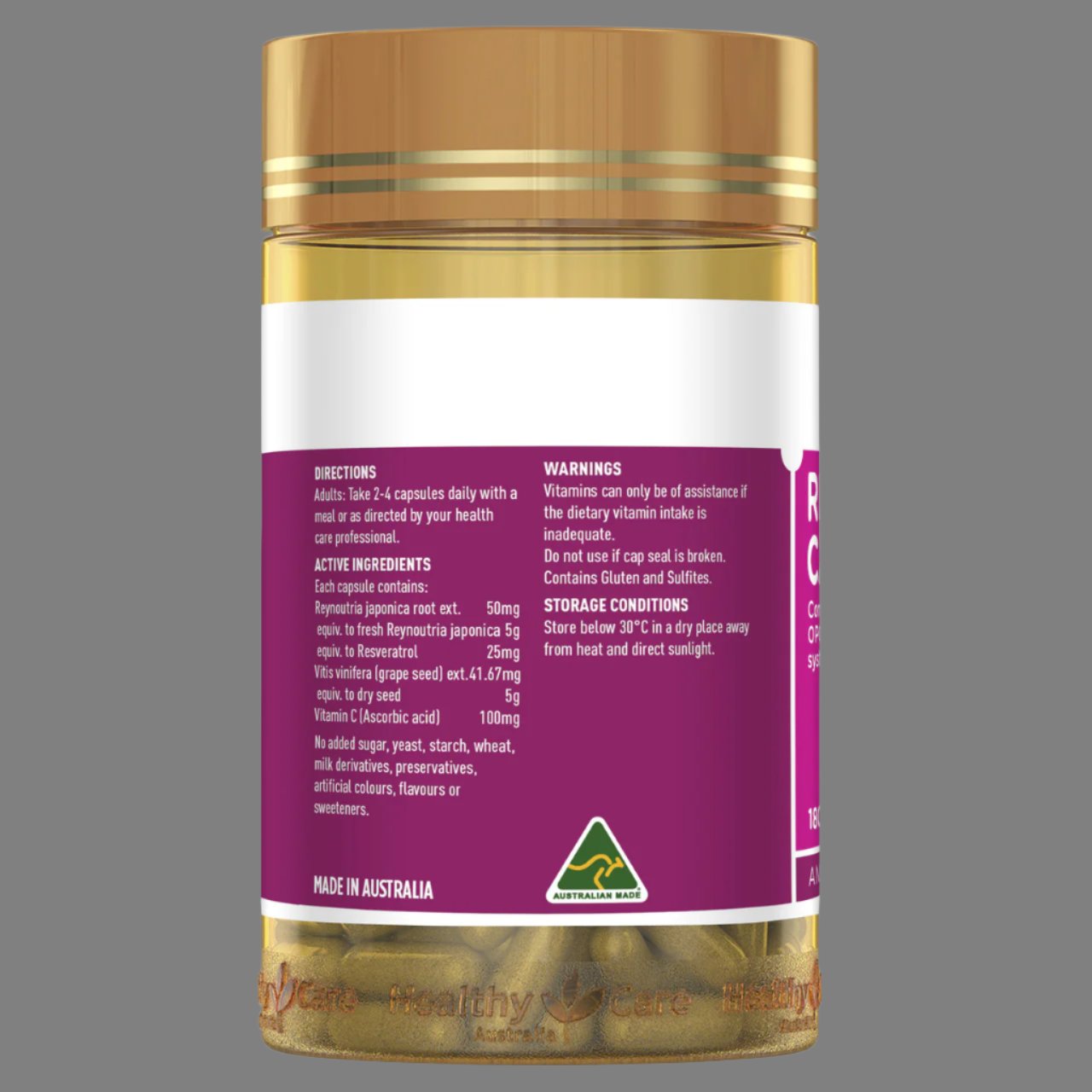 Healthy Care Resveratrol 180 Capsules