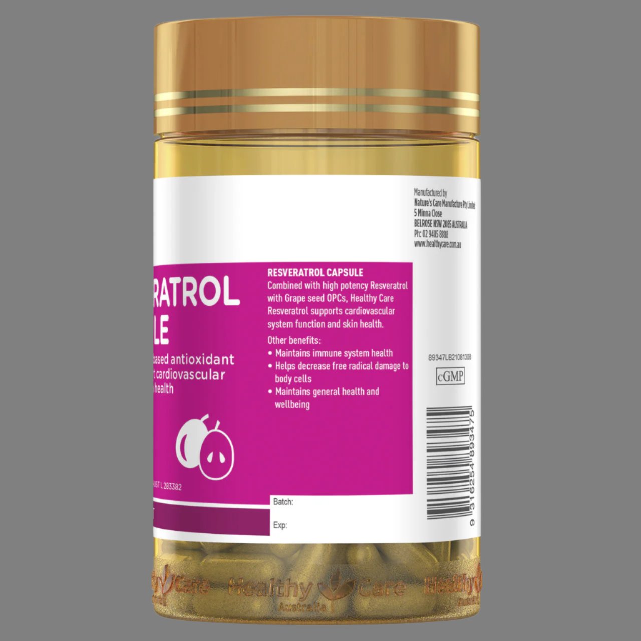 Healthy Care Resveratrol 180 Capsules