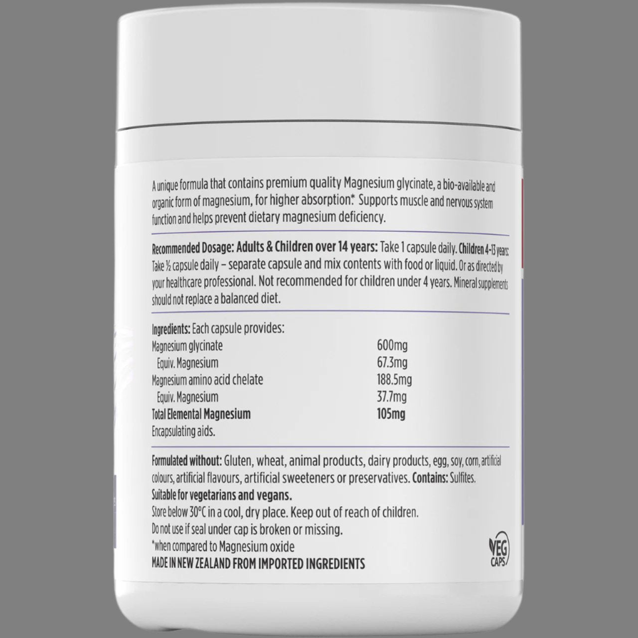 Nutra-Life Magnesium Glycinate Hi-Zorb 120 capsules