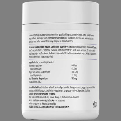 Nutra-Life Magnesium Glycinate Hi-Zorb 120 capsules