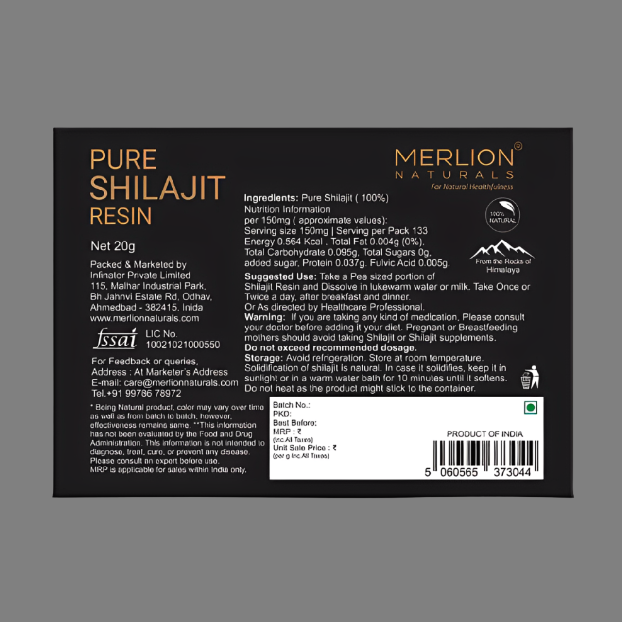 Merlion Naturals Shilajit Resin 20g